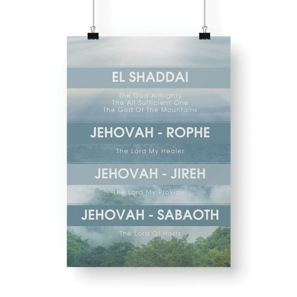 Hanging Four Names of God Poster